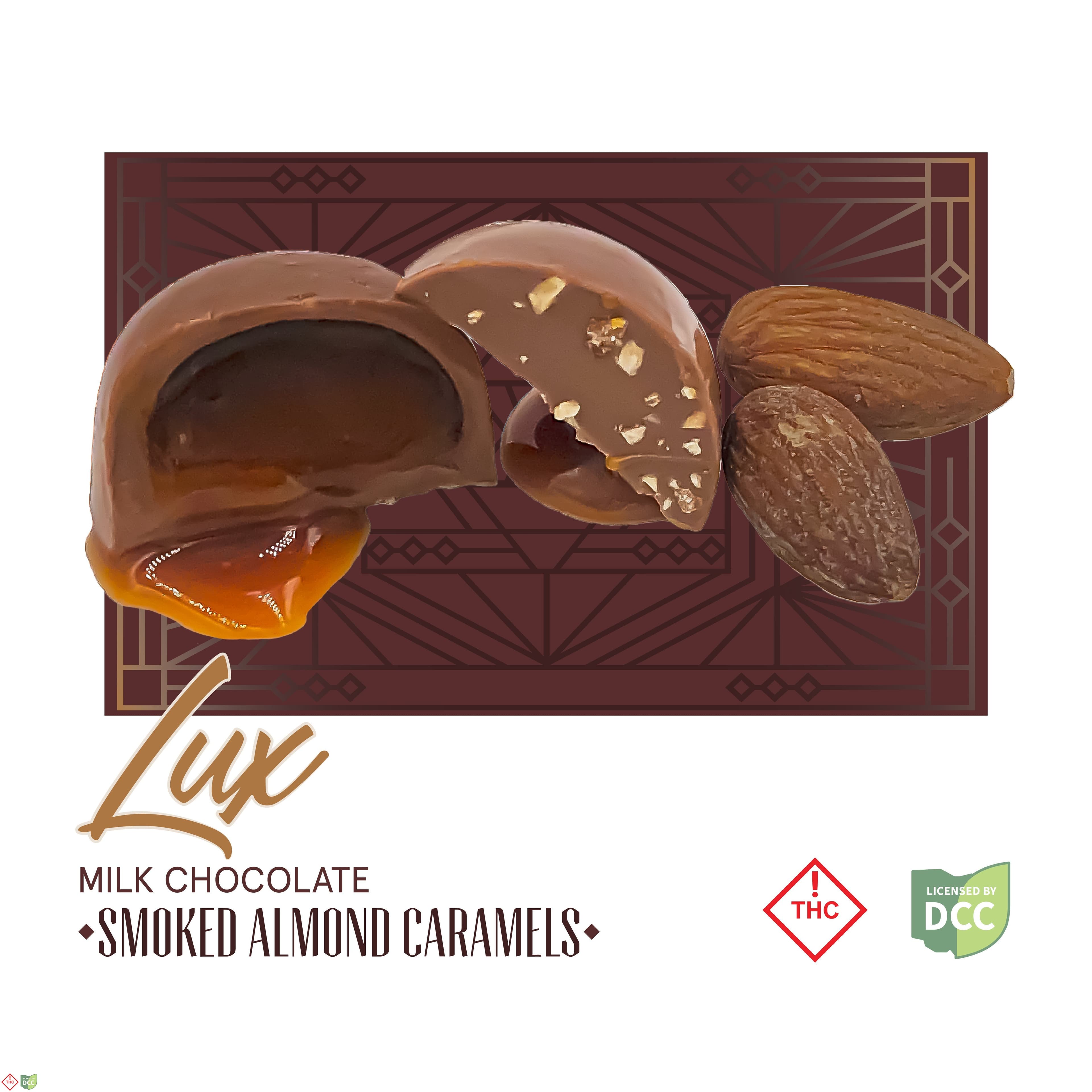 Milk Chocolate Smoked Almond Caramels | 110mg (10pk)