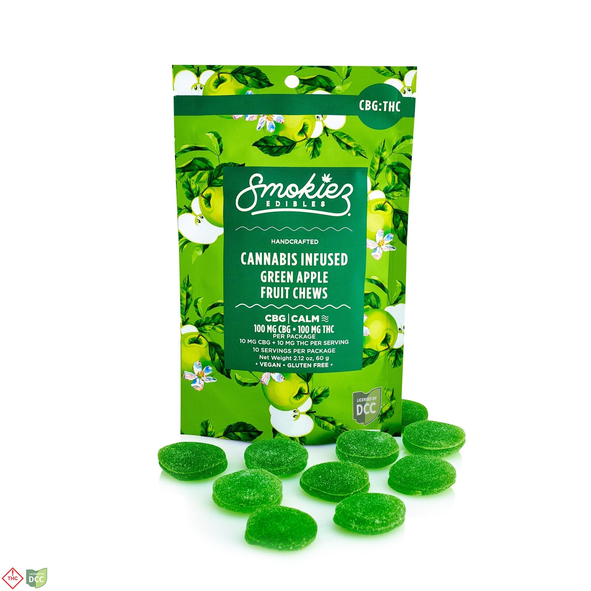 1:1 Green Apple [10pk] (98.4mg THC/99mg CBG)