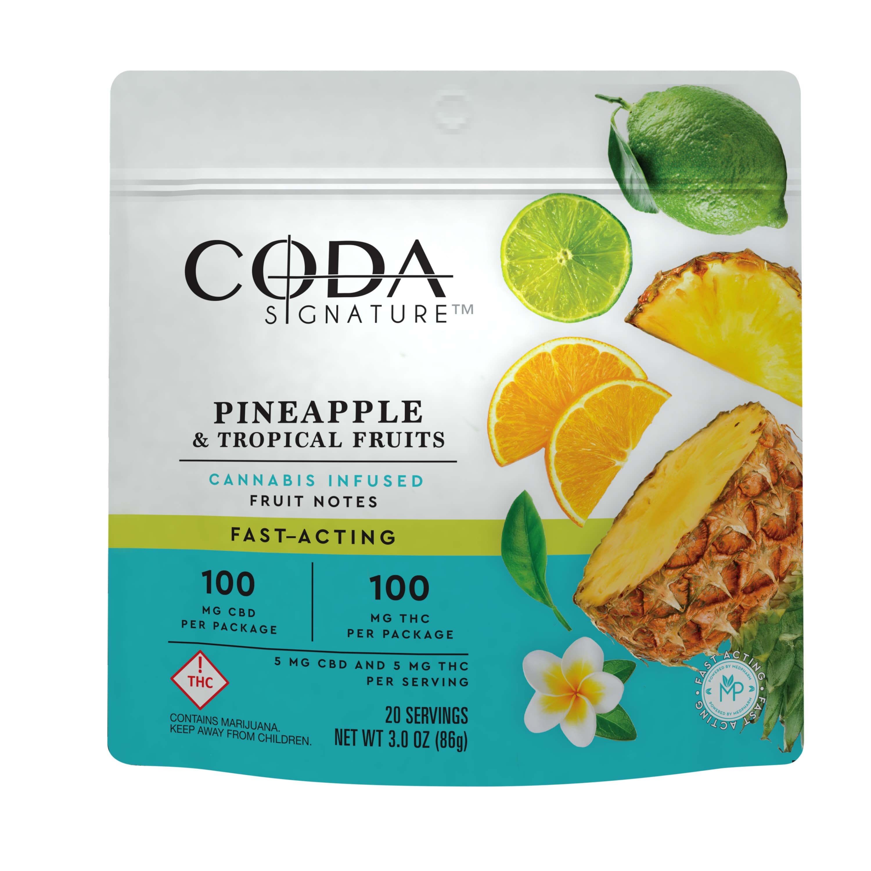 Pineapple Tropical Fruits 20pk Cbd/100mg