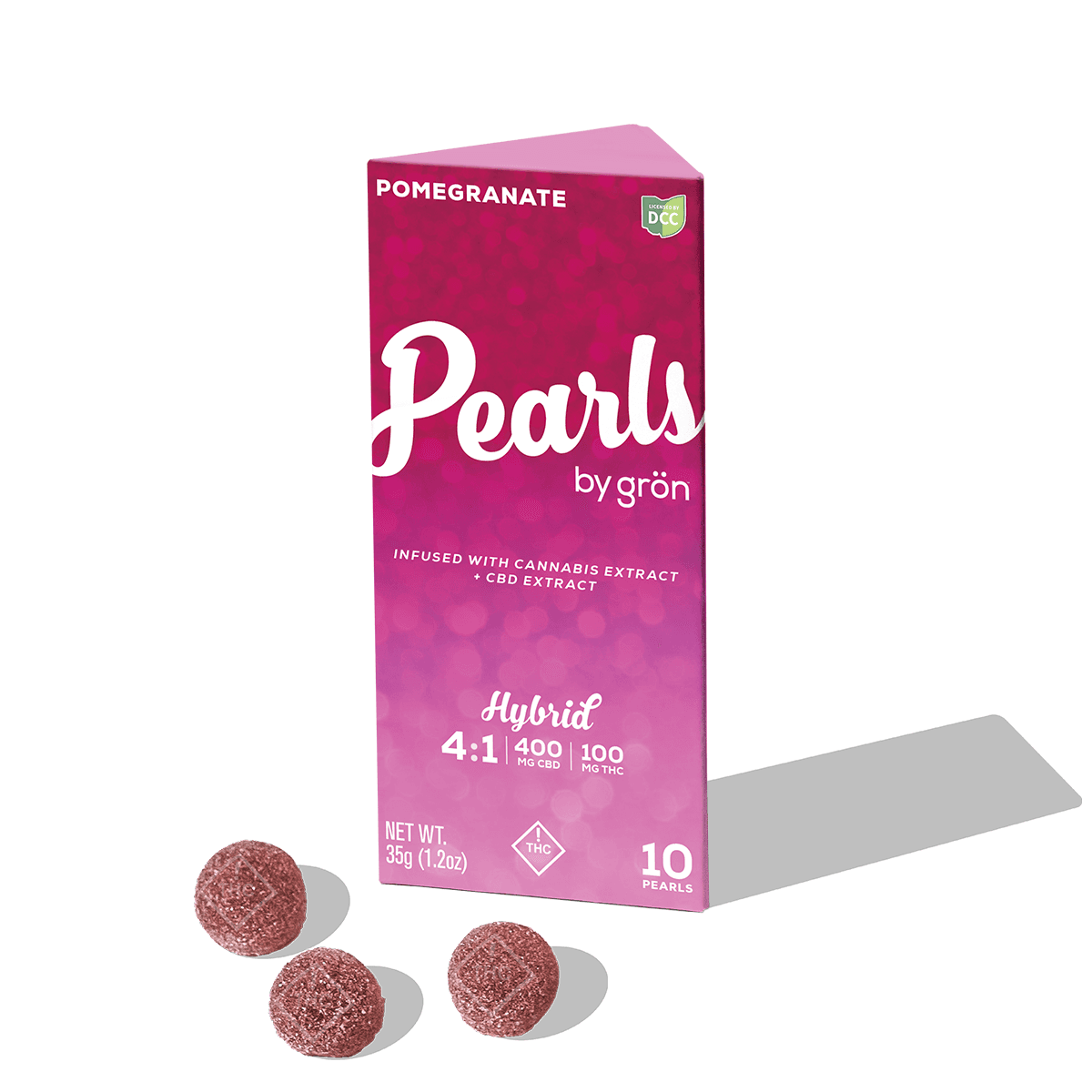 Gron | Pomegranate 4:1 CBD Pearls | 100mg 10pk