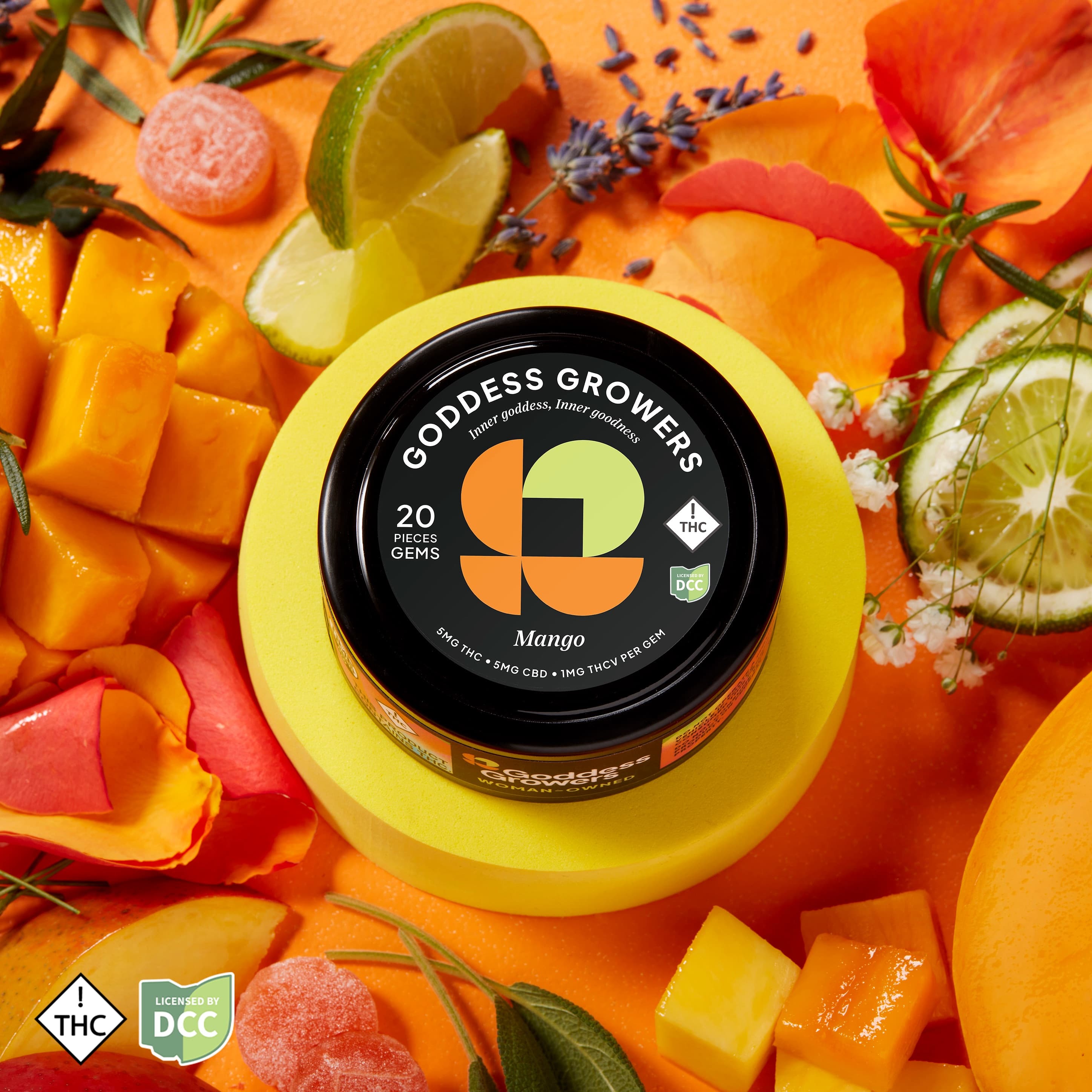 Mango Gummies - 100mg THC:100 mg CBD 100mg: 20mg THCV