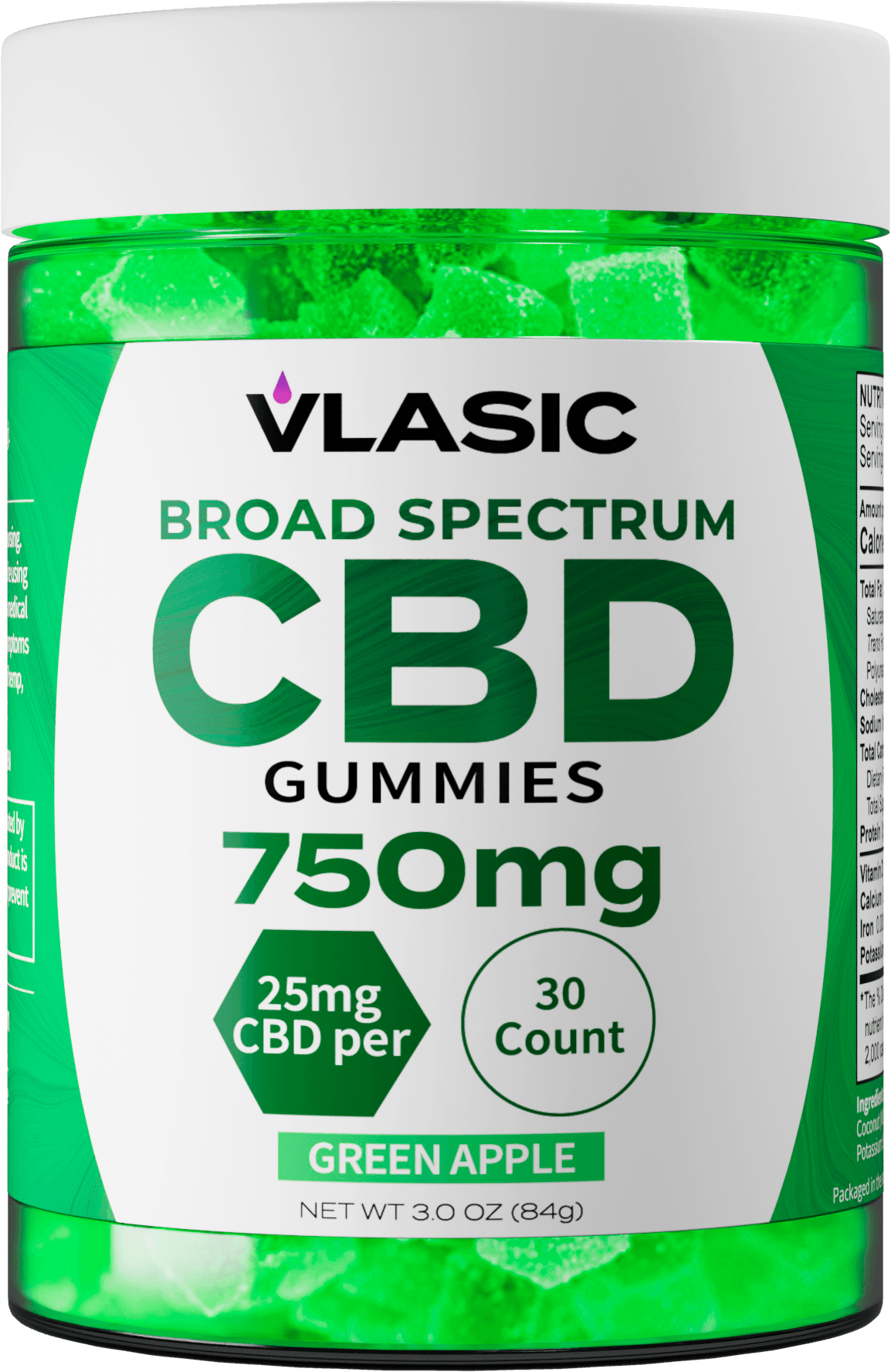 Green Apple - Broad Spectrum CBD Gummies | 30 count, 750mg