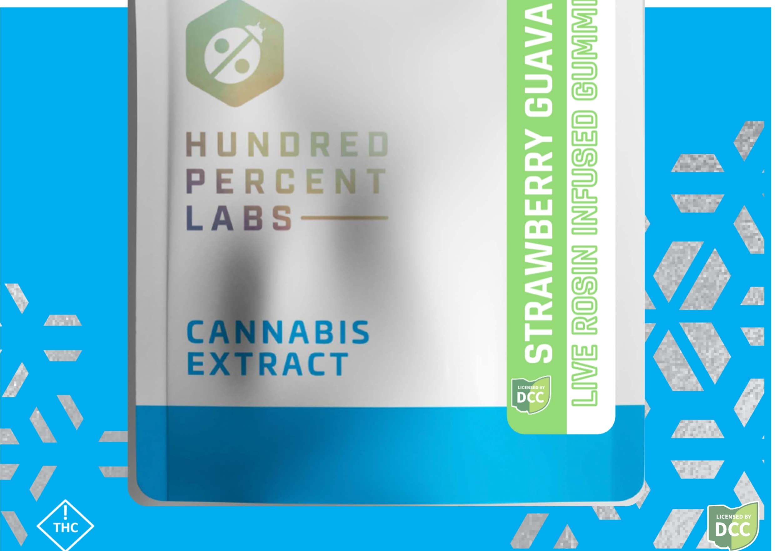 Hundred Percent Labs | Strawberry Guava 13pk | 110mg Live Rosin Gummies)