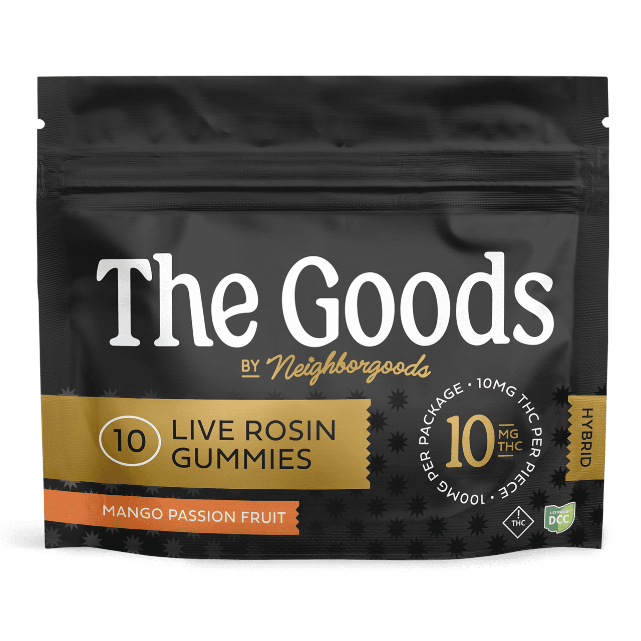 Mango Passion Fruit Live Rosin Gummies | H | 100mg | 10pk