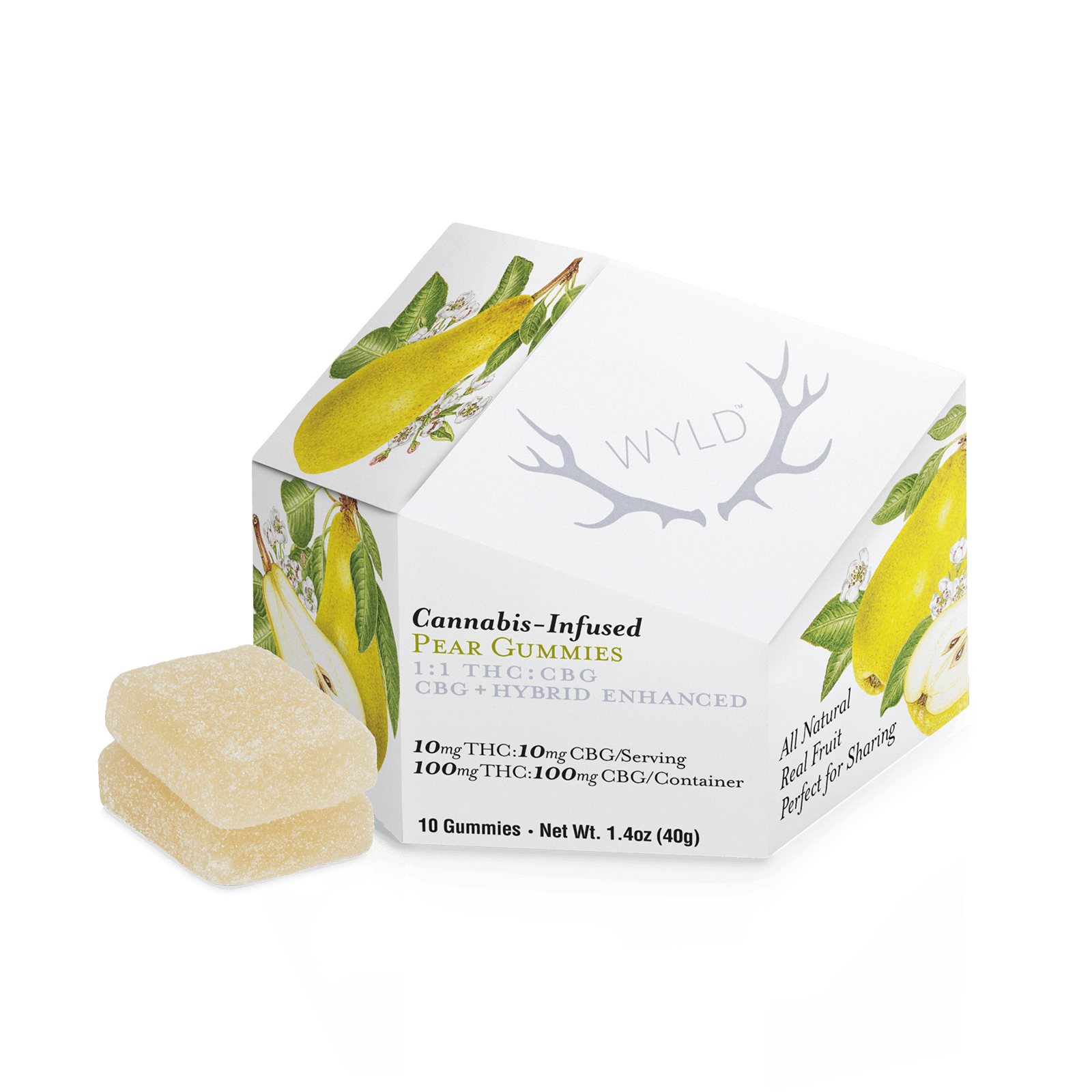 Pear 1:1 CBG + Hybrid Enhanced Gummies