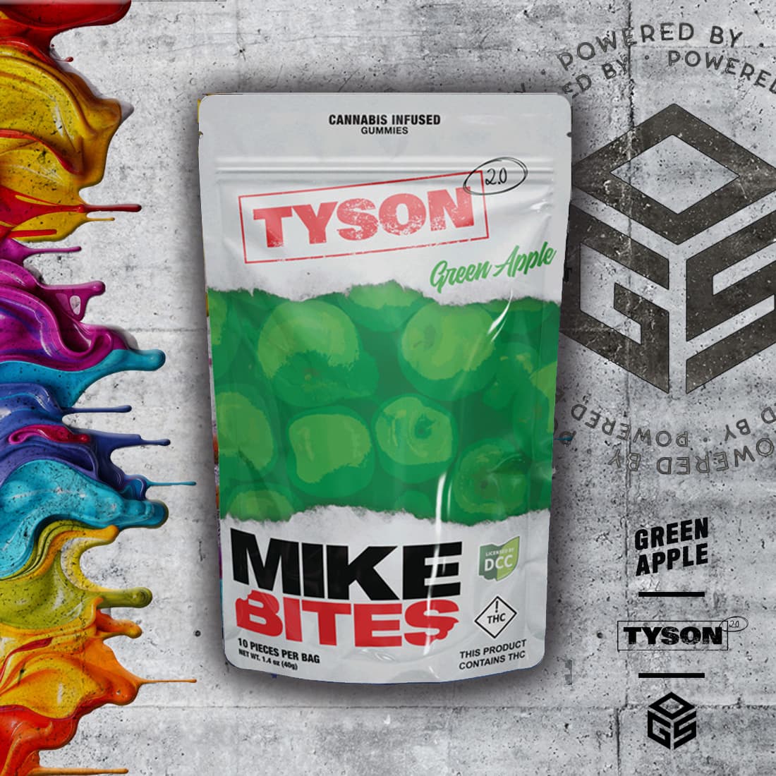 Mike Bites | Green Apple 10pc | 110mg Gummies