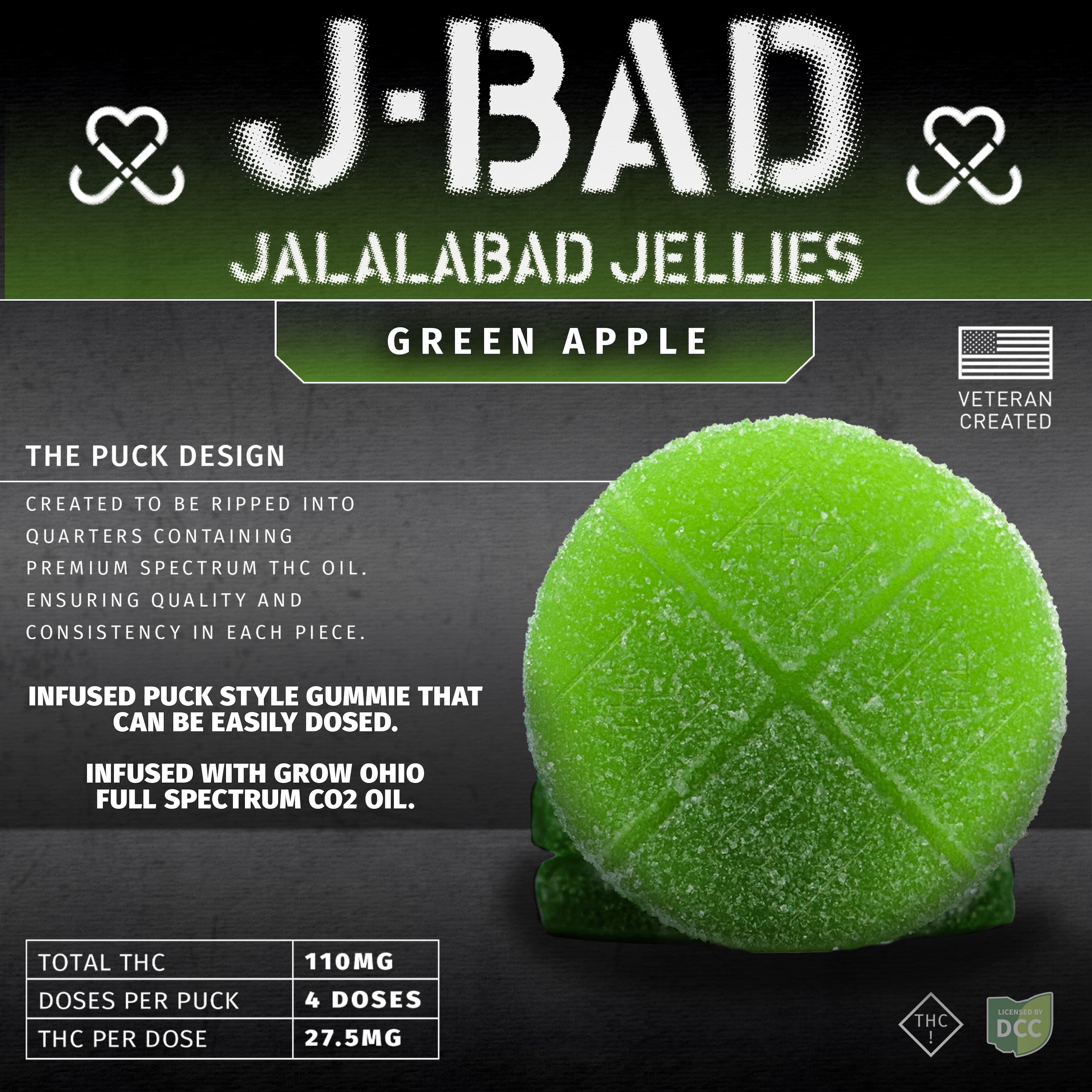 Green Apple 4pc | 110mg Gummies