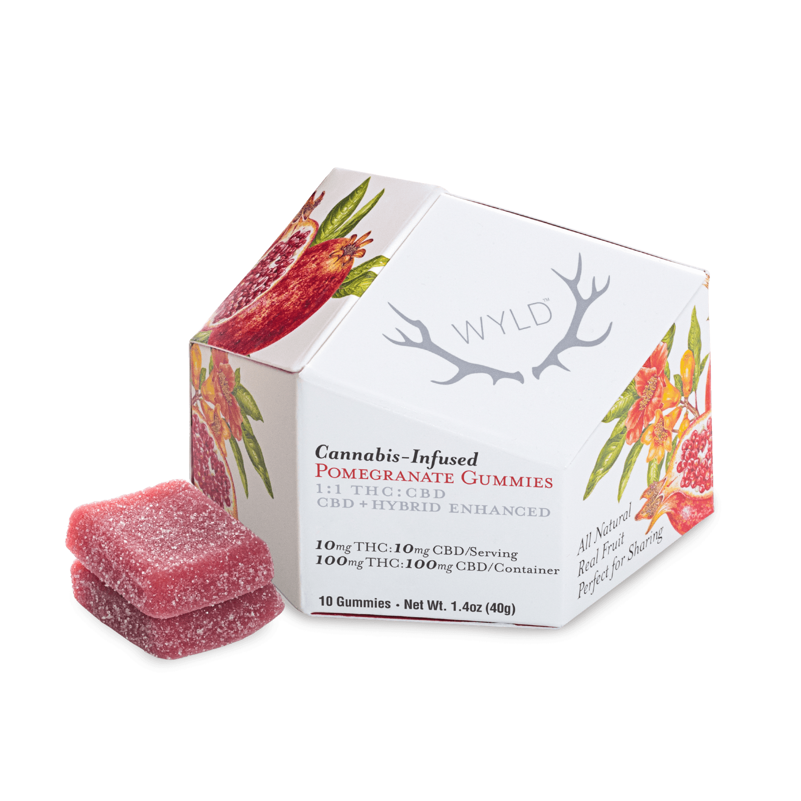Pomegranate 1:1 CBD + Hybrid Enhanced Gummies