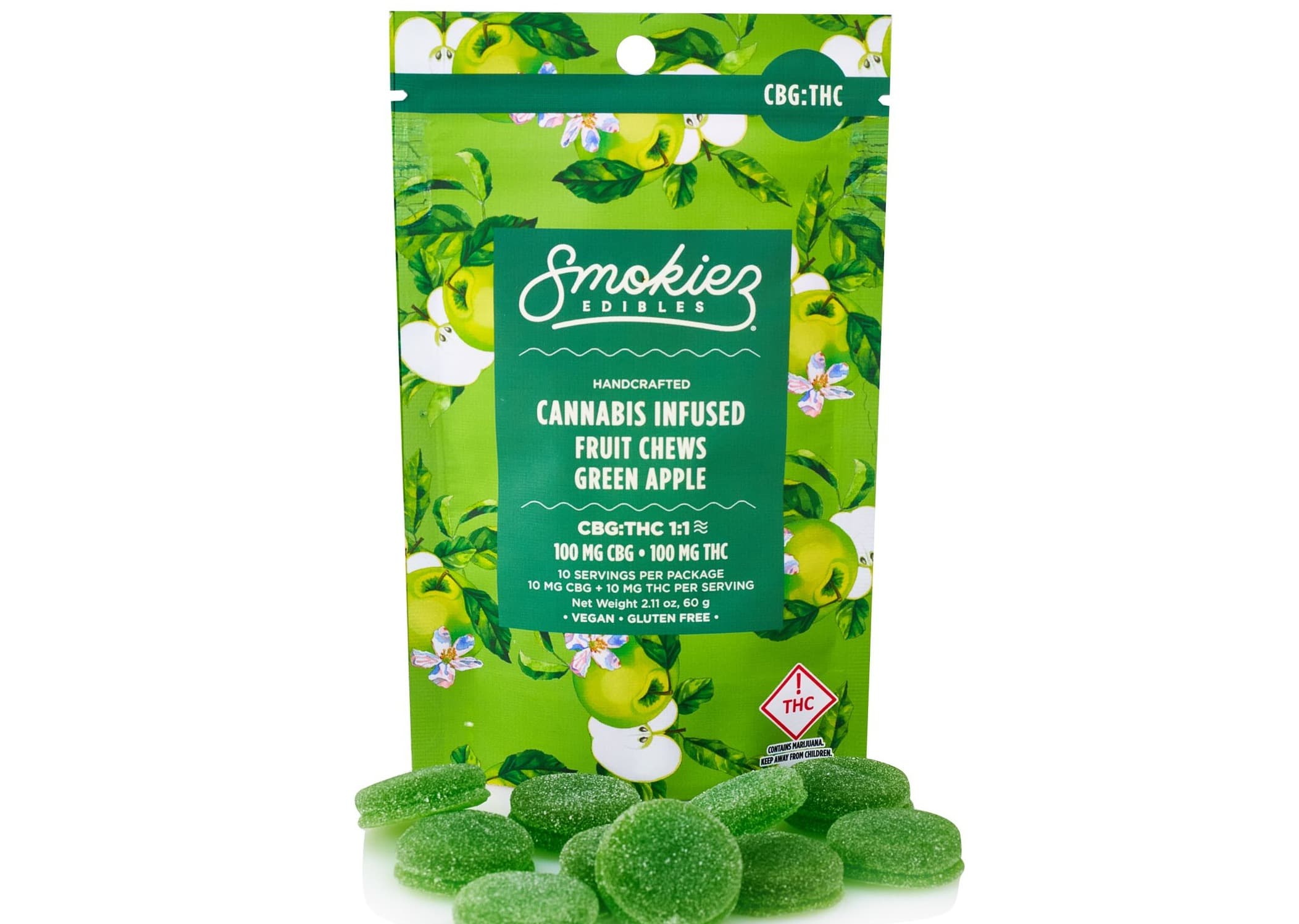 Sweet Green Apple + CBG Gummies 10pack | 100mg