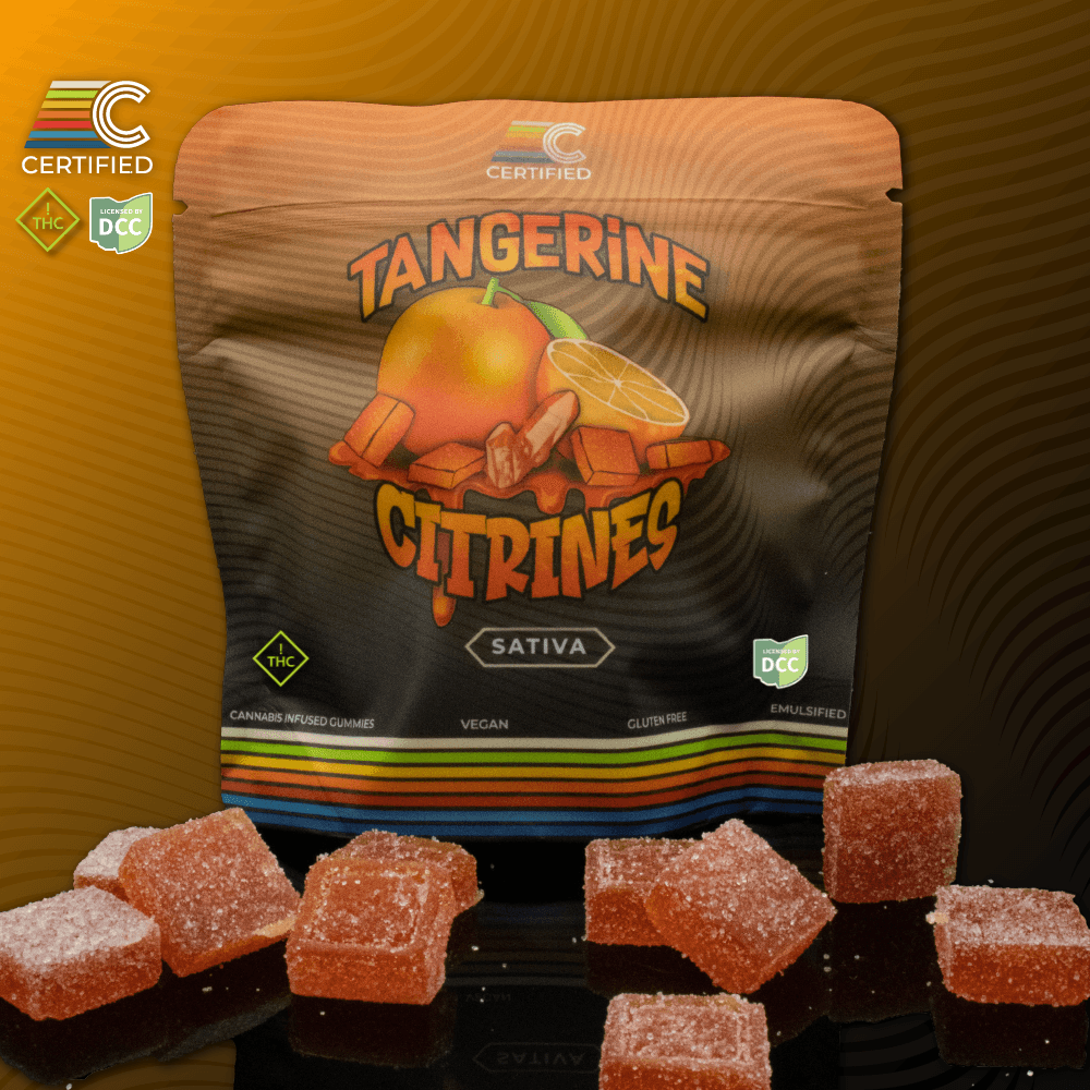 Certified | Tangerine Citrines Gummies 10pk | 100mg | Sativa