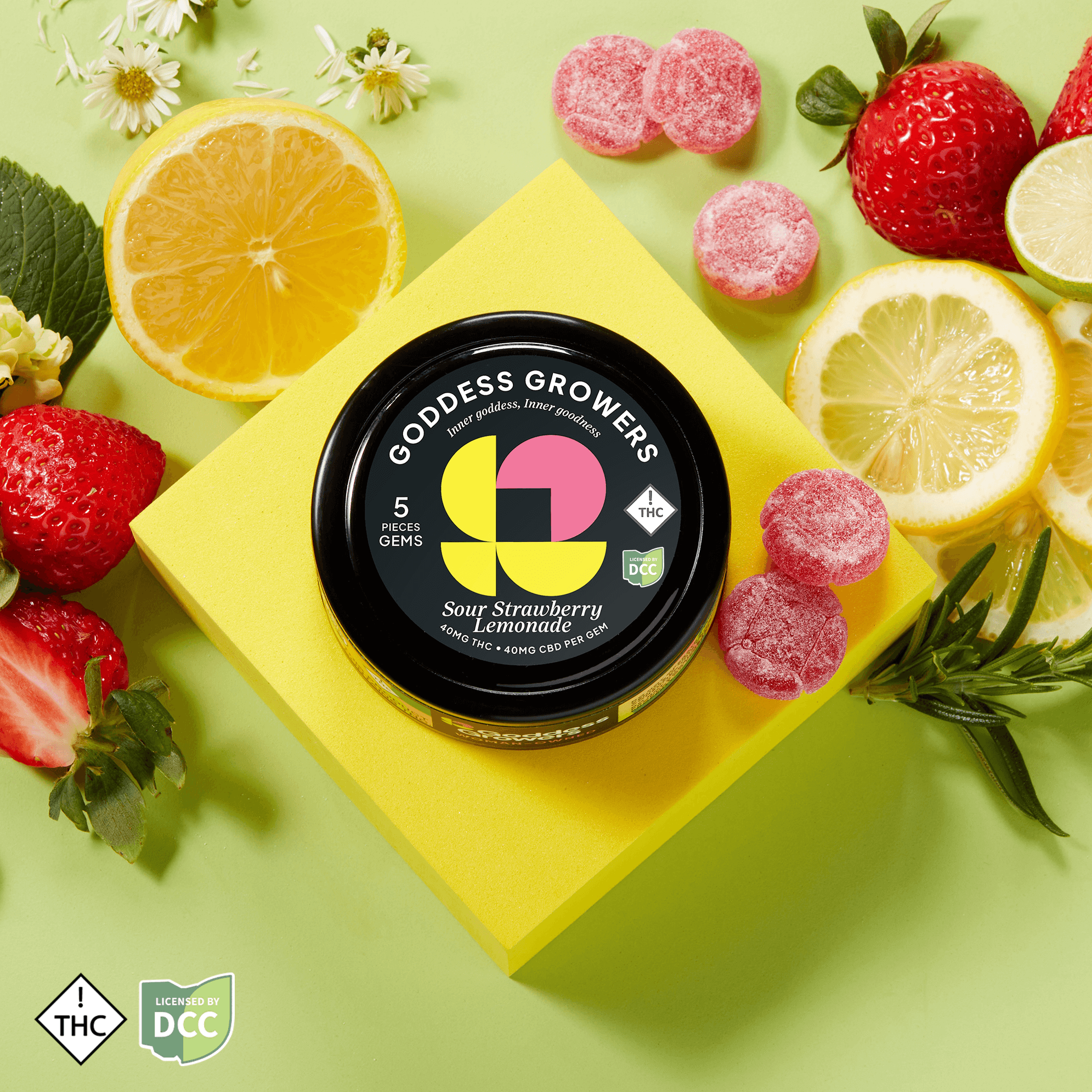 Sour Strawberry Lemonade 1:1 THC:CBD Gummies | 5pk