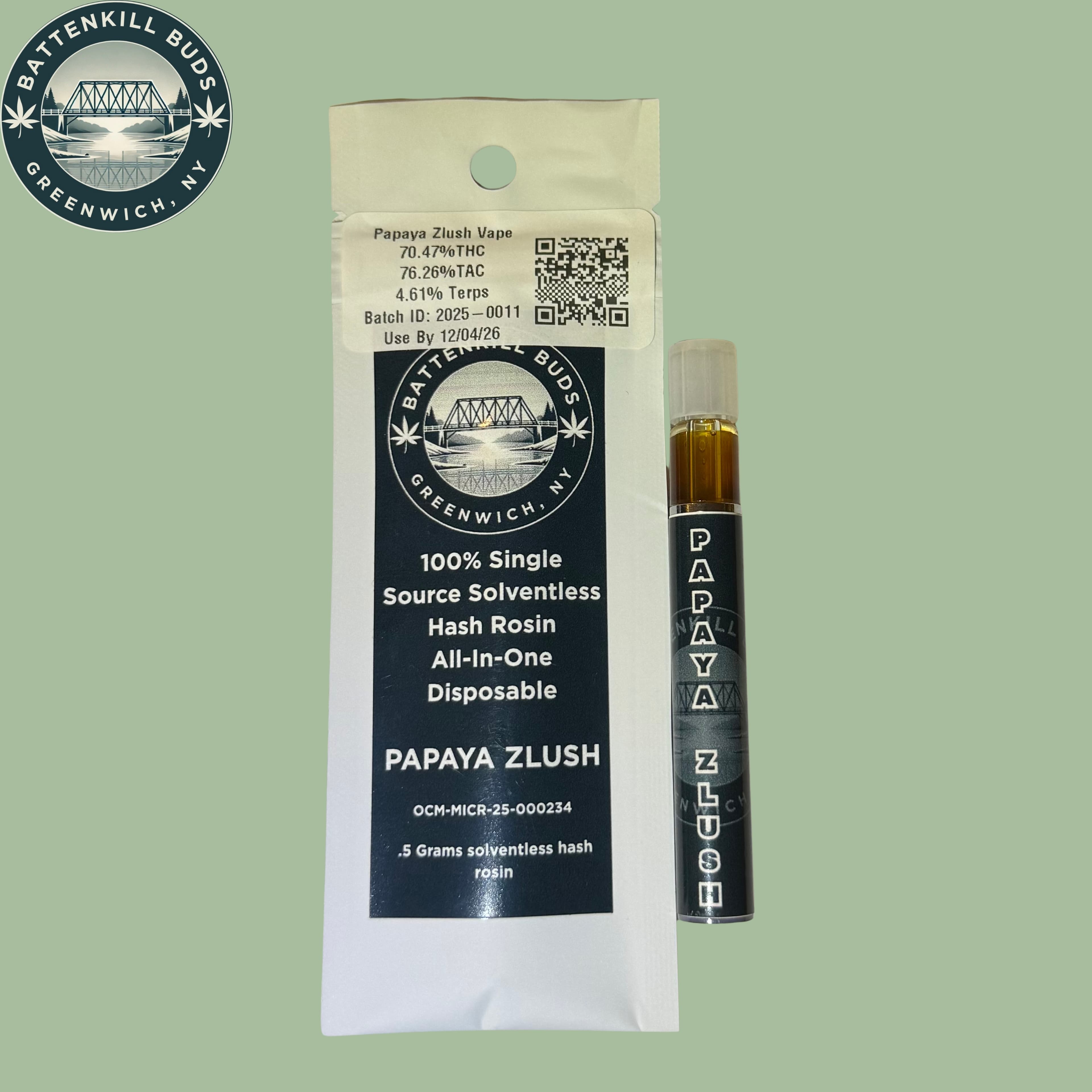 Papaya Zlush Live Rosin Disposable