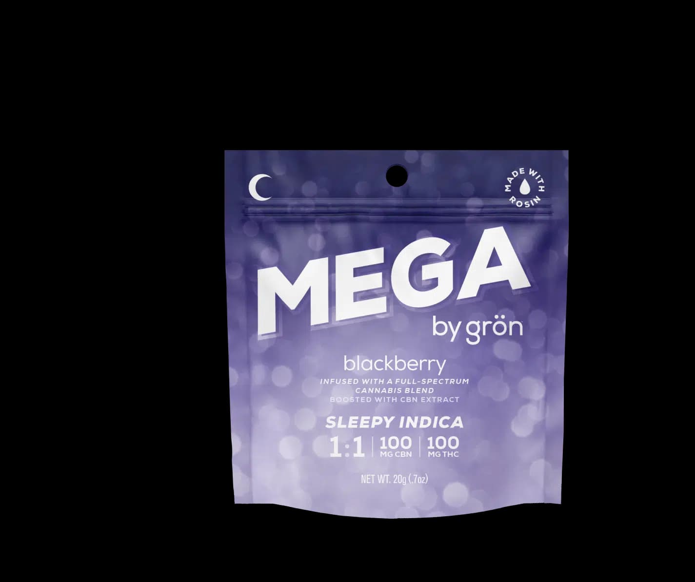1:1 CBG Blue Razzleberry Mega Gummies (S) 2pk - 100mg