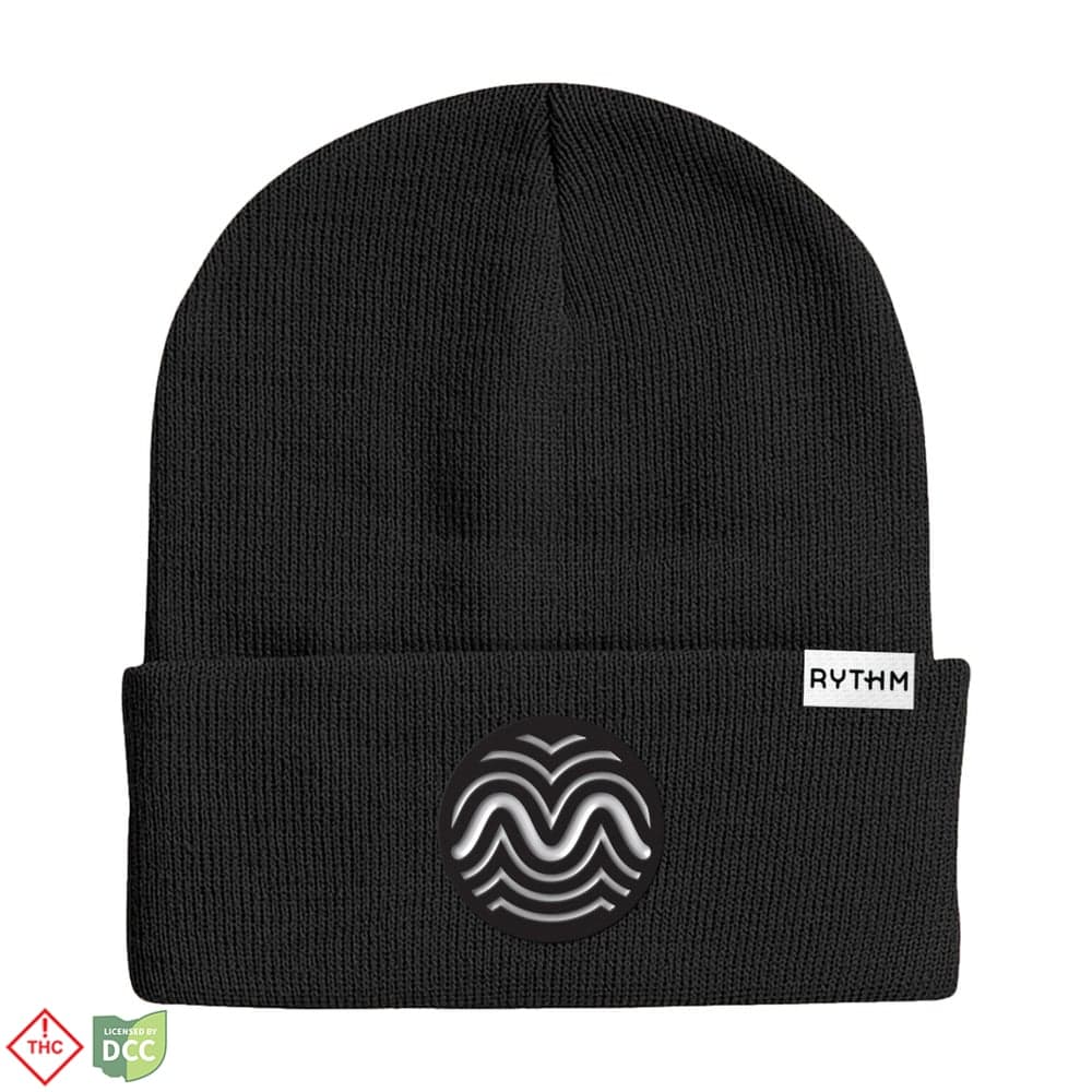 Chrome PVC Patch Beanie - Black