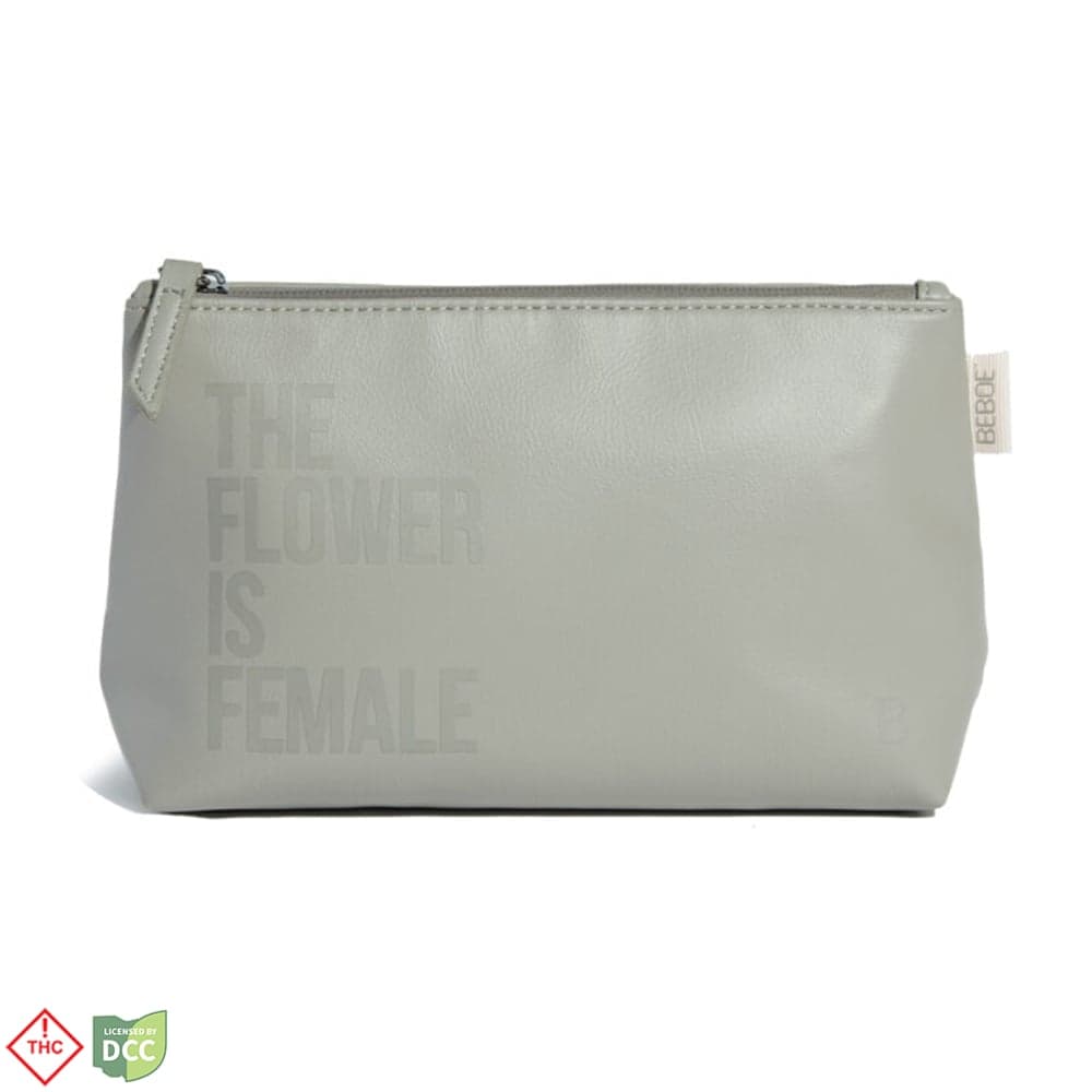 Stash Pouch - Flower Is Female (Grey)