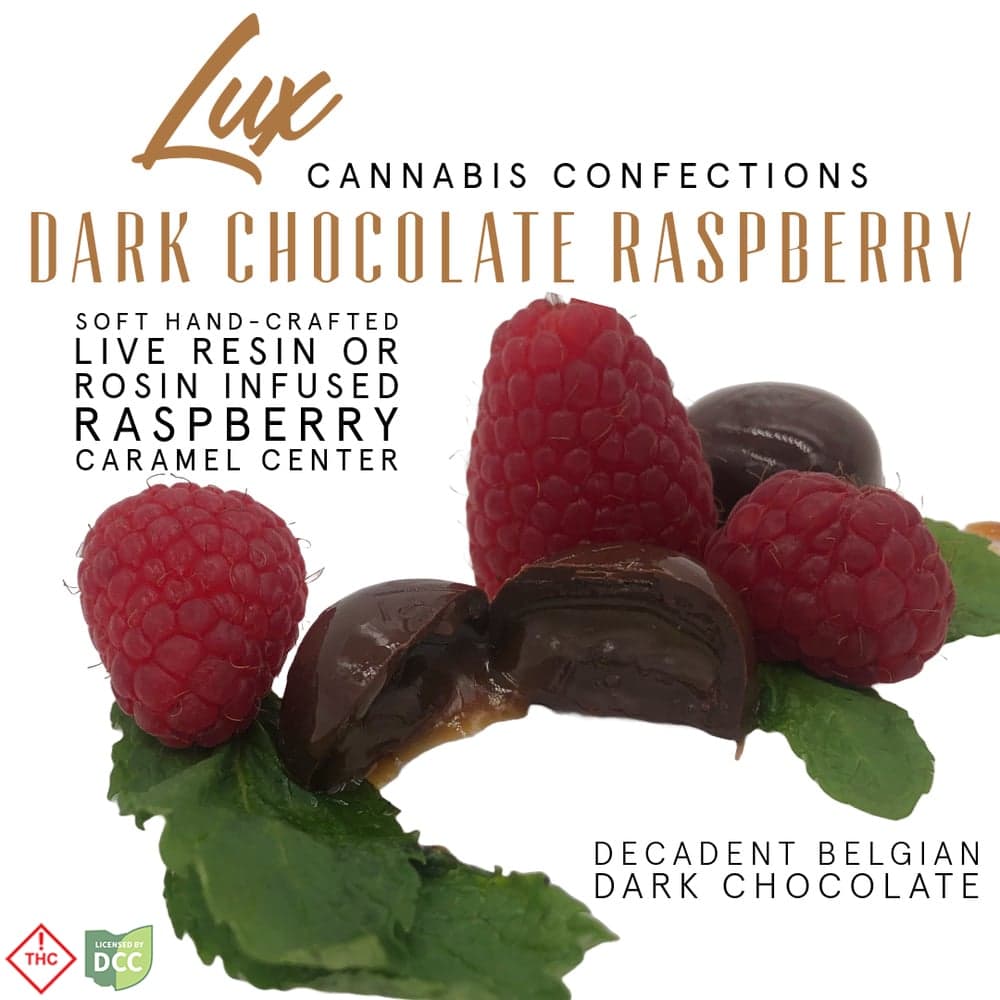Dark Choc Raspberry Caramels - 10ct - 100mg