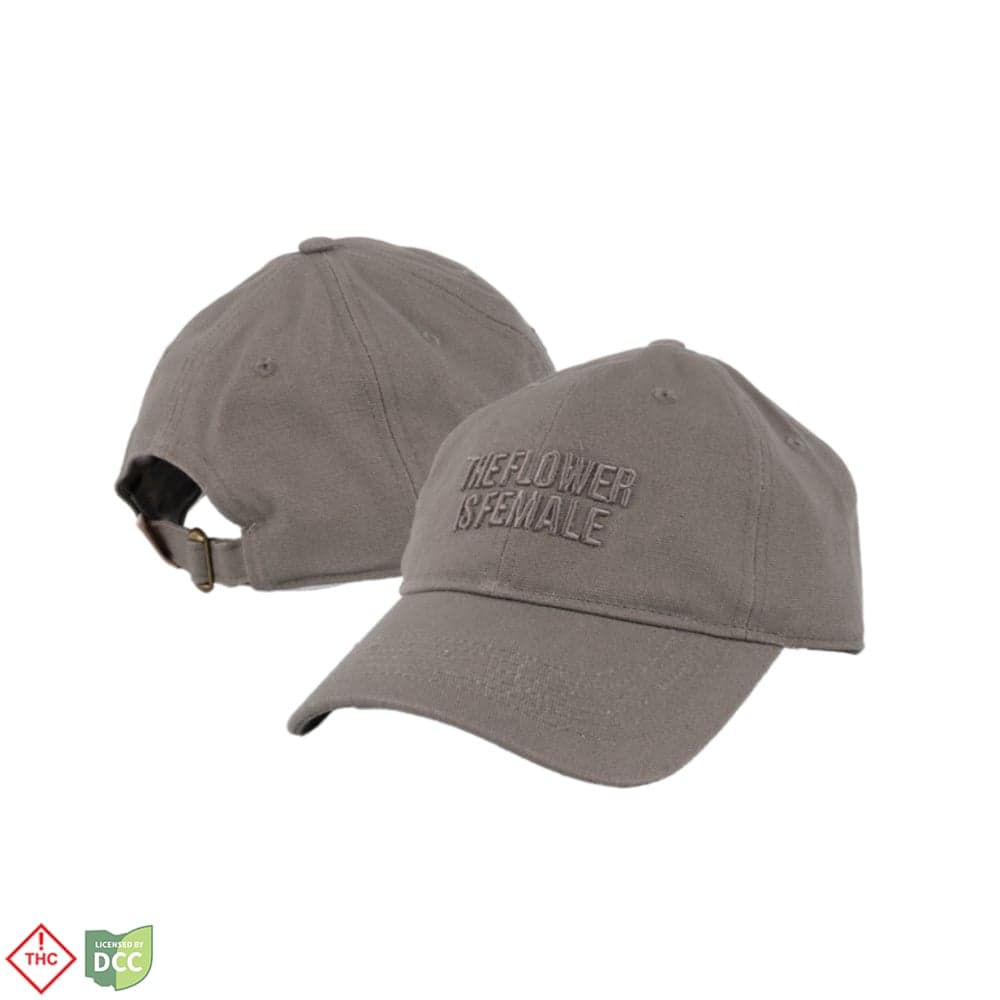 Flower is Female - 3D Embroidered - Grey [OS]